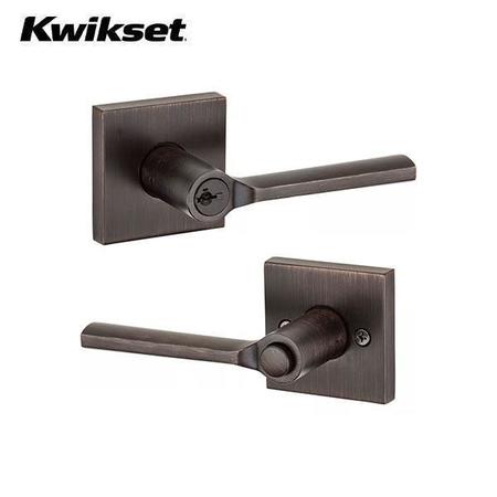 Kwikset: Lisbon Entry Lever with Square Rose / Venetian Bronze  / with SmartKey Technology -  KWS-156LSL-SQT-SMT-11P